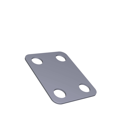 Titanium Chainplate Cover for U-Bolt type Allied Titanium Chainplate on Hobie 33, 0.059 inches thick X 1-3/4 wide X 2-5/16 inch long with four holes for Item #0006179